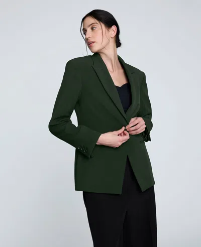 Kenneth Cole Slim One Button Jacket With Peak Lapel In Green