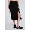 Kenneth Cole Compression Pull-on Column Slit Skirt In Black