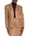 Kenneth Cole Snake Embossed Three Button Contoured Jacket In Nude