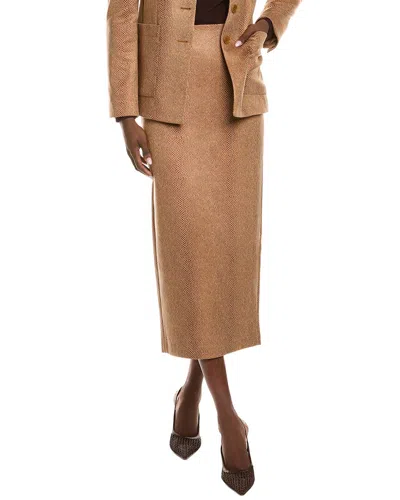 Kenneth Cole Snake Embossed Skirt In Brown