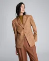 Kenneth Cole Snake Embossed Three Button Contoured Jacket In Brown