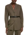 Kenneth Cole Soft Belted Jacket In Green