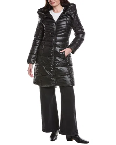 Kenneth Cole Soft Belted Puffer Coat In Black