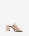 Kenneth Cole Solara Leather Woven Heel Sandal In Cream Leather