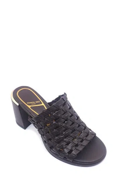 Kenneth Cole Solara Slide Sandal In Dark Brown Leather