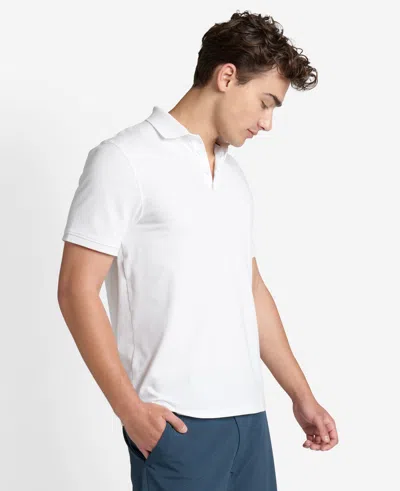 Kenneth Cole Solid Button Placket Polo In White
