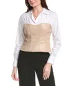 Kenneth Cole Solid Poplin Top In White