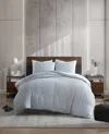 Kenneth Cole Solid Waffle Comforter Set In Blue