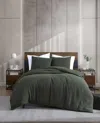 Kenneth Cole Solid Waffle Comforter Set In Green