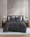 Kenneth Cole Solid Waffle Duvet Set In Gray