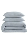 Kenneth Cole Solid Waffle Knit Full/queen Comforter & Sham Set In Light-pastel Blue