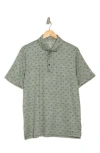 Kenneth Cole Space Dye Golf Print Polo In Green