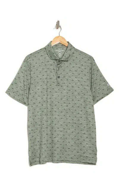 Kenneth Cole Space Dye Golf Print Polo In Green