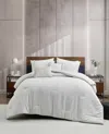 Kenneth Cole Space Dye Grid Comforter Set In Gray