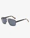 Kenneth Cole Square Metal Navigator Sunglasses In Black