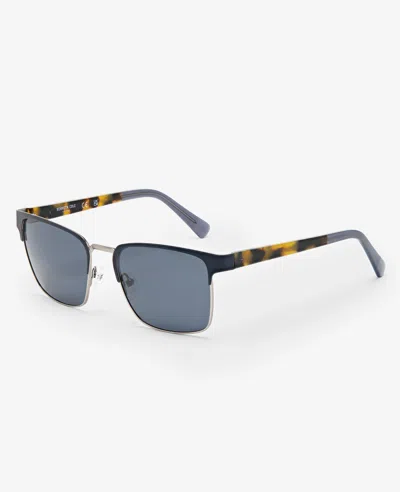 Kenneth Cole Square Metal Sunglasses In Nickeltin