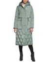 Kenneth Cole Stadium Length Coat In Green
