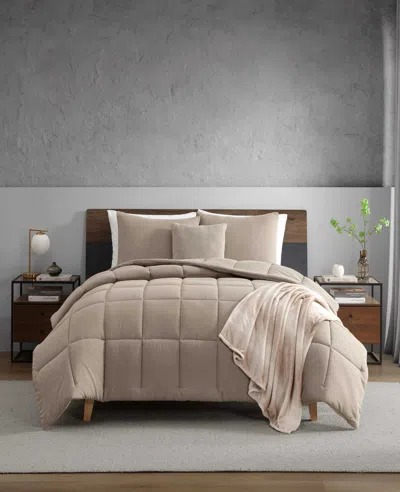 Kenneth Cole Stonewashed Comforter Set In Brown
