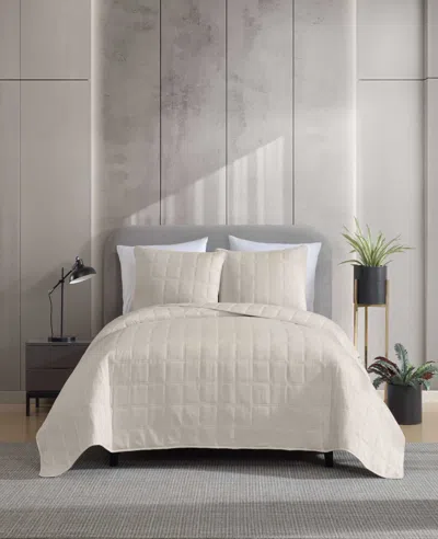 Kenneth Cole Stonewashed Quilt Set In White