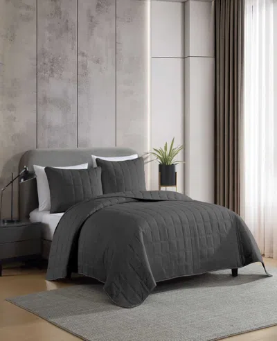 Kenneth Cole Stonewashed Quilt Set In Gray
