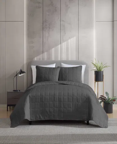 Kenneth Cole Stonewashed Quilt Set In Gray
