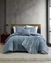 Kenneth Cole Stonewashed Solid Comforter Set In Blue