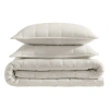 Kenneth Cole Stonewashed Solid Reversible Quilt Set In Beige