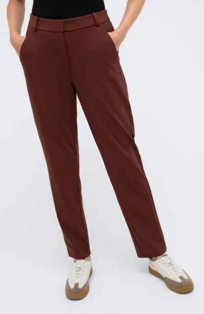 Kenneth Cole Straight Leg Pants In Deep Chestnut