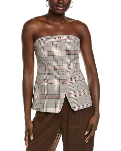 Kenneth Cole Strapless Button Front Shirt Vest In Brown