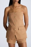 Kenneth Cole Sleeveless Button Front Bustier In Dark Honey