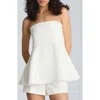Kenneth Cole Strapless Peplum Top In Multi