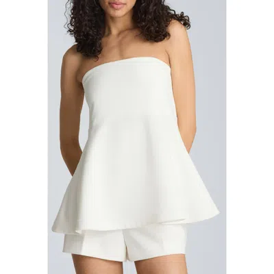 Kenneth Cole Strapless Peplum Top In Multi