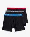 Kenneth Cole Stretch Boxer Briefs 3-pack In Black