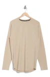Kenneth Cole Stretch Cotton Long Sleeve Activewear T-shirt In Gold