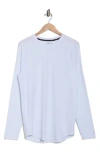 Kenneth Cole Stretch Cotton Long Sleeve Activewear T-shirt In White