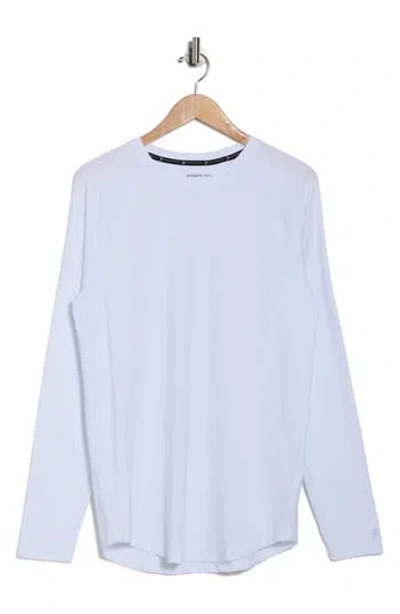 Kenneth Cole Stretch Cotton Long Sleeve Activewear T-shirt In White