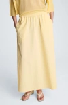 Kenneth Cole Pull On Maxi Skirt With Side Slits In Yellow