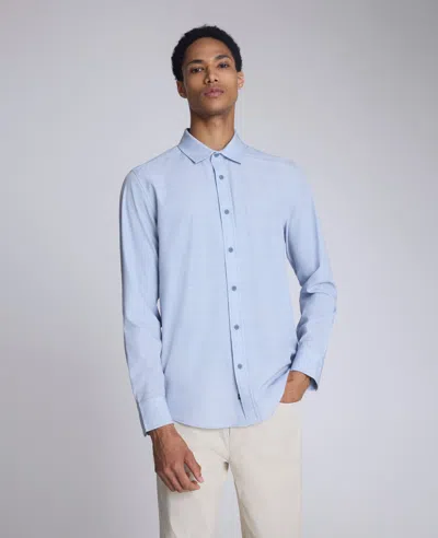 Kenneth Cole Stretch Fit Button Down Shirt In Blue