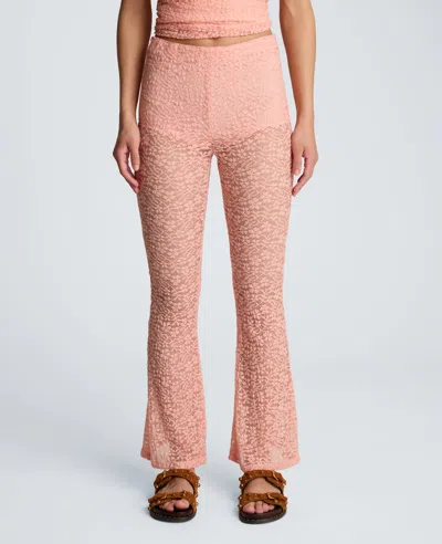 Kenneth Cole Stretch Lace Pull On Flare Pant With Inner Short In Pink