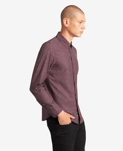 Kenneth Cole Stretch Print Button-down Shirt In Purple