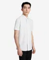 Kenneth Cole Stretch Short Sleeve Button-down Shirt In White
