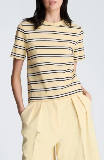 Kenneth Cole Stripe Heavyweight T-shirt In Yellow