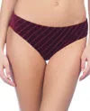 Kenneth Cole Stripe Hipster Bikini Bottom In Kkc Burgundy Velvet In Red