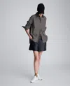 Kenneth Cole Stripe Poplin Button Front Shirt In Gray