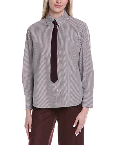 Kenneth Cole Stripe Poplin Shirt In Purple