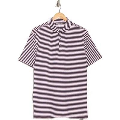 Kenneth Cole Stripe Stretch Cotton Polo In Blue