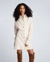 Kenneth Cole Stripe Long Sleeve Shirtdress In White