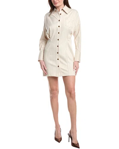 Kenneth Cole Striped Shirtdress In White