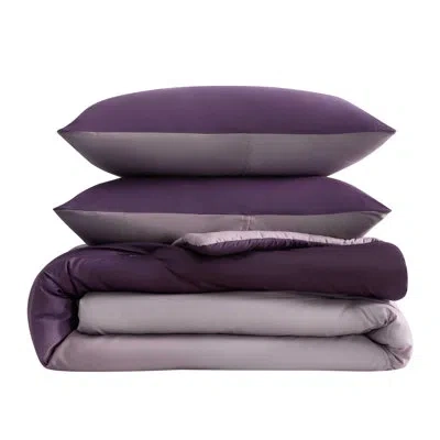 Kenneth Cole Subtle Ombre Purple Reversible Comforter Set In Red;purple