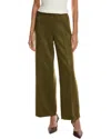 Kenneth Cole Sueded Scuba High-rise Wide Leg Pant In Green